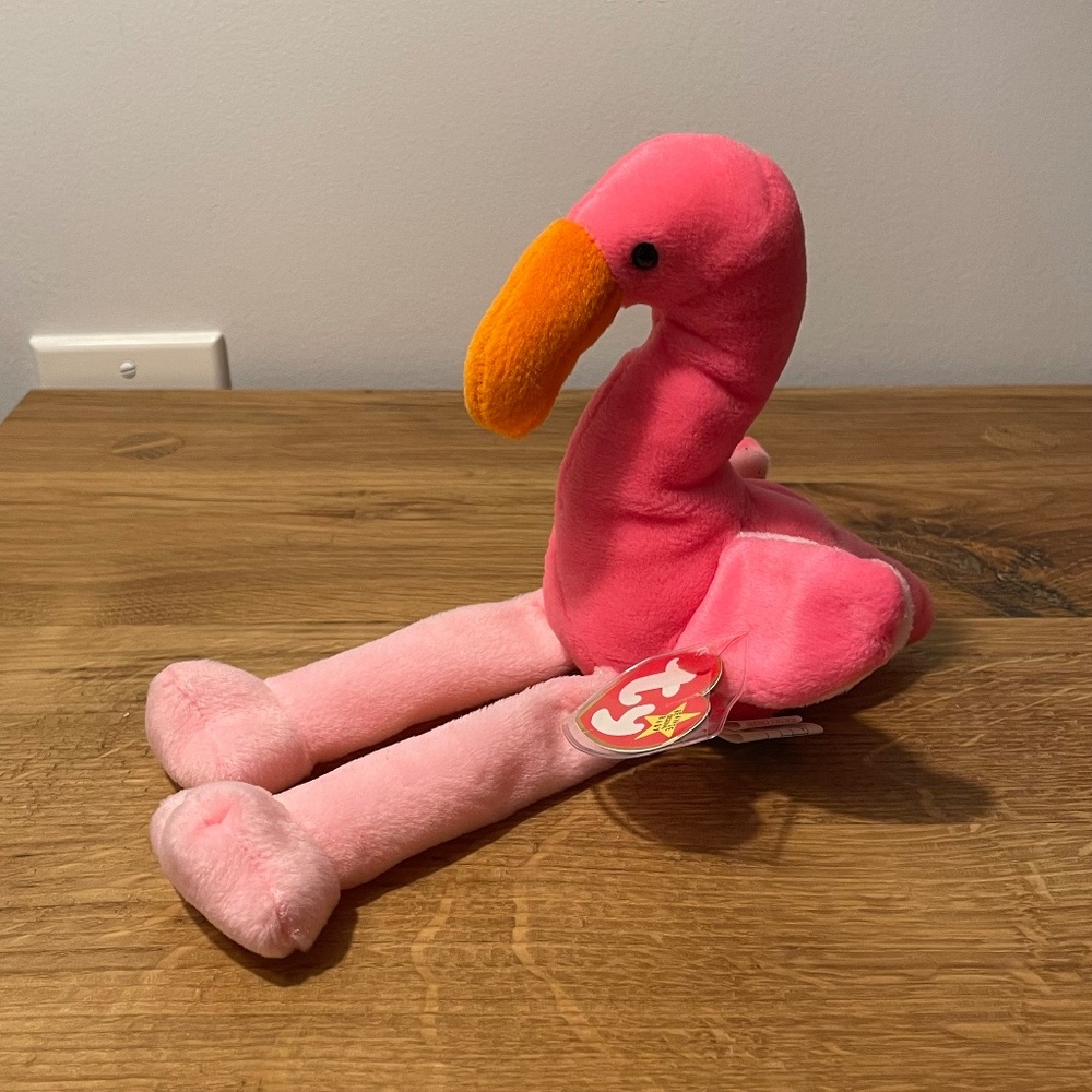 Pinky Flamingo Ty Beanie Babies Pink 1995 – New Tag Protector VINTAGE